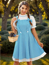 Jillumi Halloween Robe de magicien bleue à manches bouffantes pour femmes